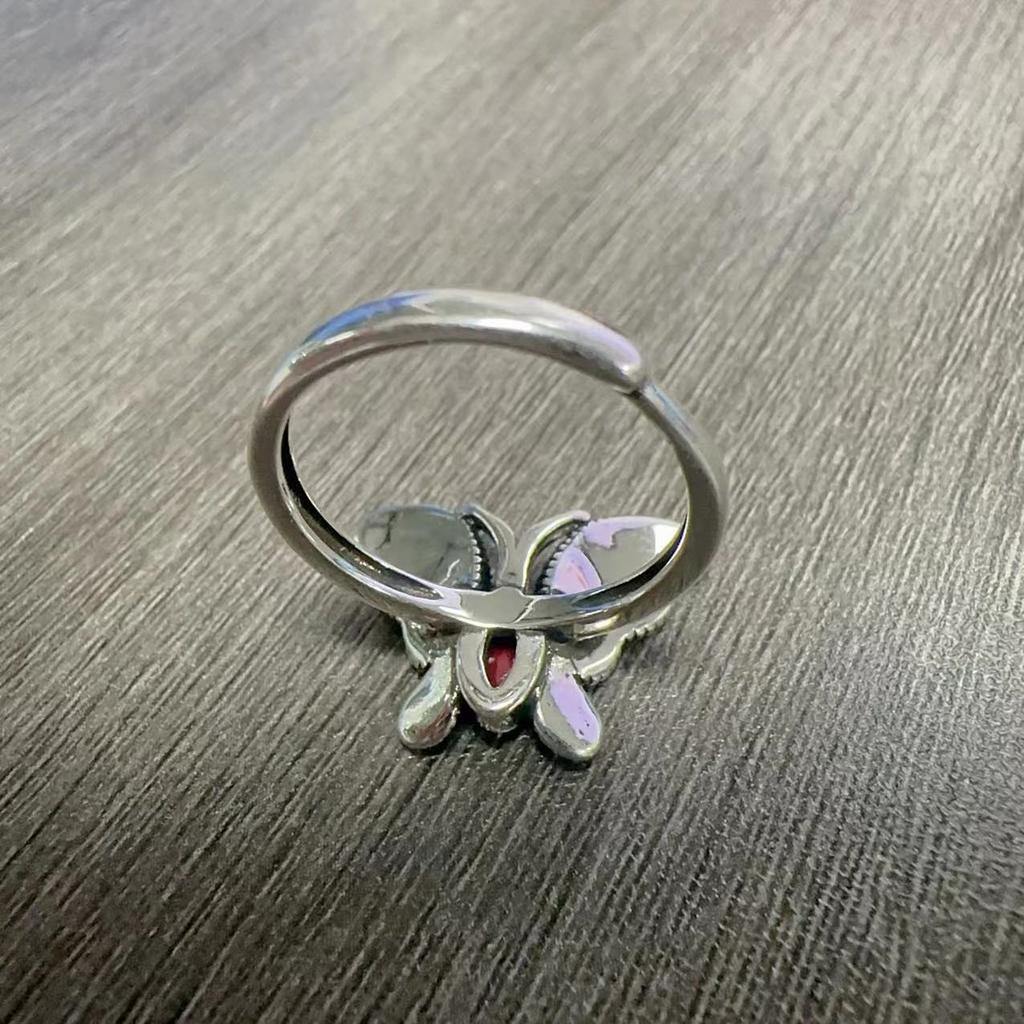Retro Ethnic Butterfly Ring, Adjustable Opening