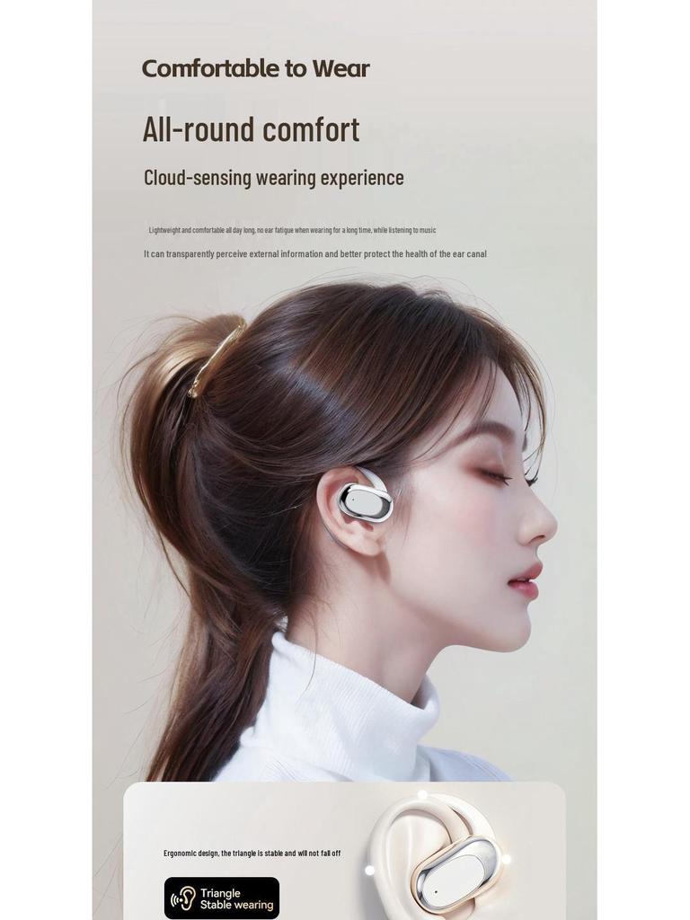 New Open-Ear Hook Wireless Bluetooth Earbuds - Long Battery Life, High-Quality Sound, Sports, Calls