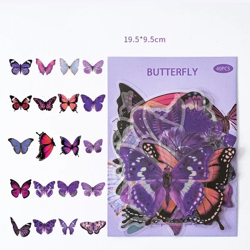 Botanical Flower Stickers Pack Butterflies Nature Journaling Decals Aesthetic DIY Scrapbooking Instagram Vintage Plant Sticker