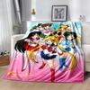 Sailor Moon Team-up Flanelldecke - Weich und geeignet für Sofas, Betten, Büros, Reisen, Alle Jahreszeiten, Tolles Geschenk für Feiertage und Geburtstage.