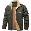 Cross-Border Autumn Winter New Youth Men'S Jacket Fleece Workwear Casual Printed Jacket Men'S Coat