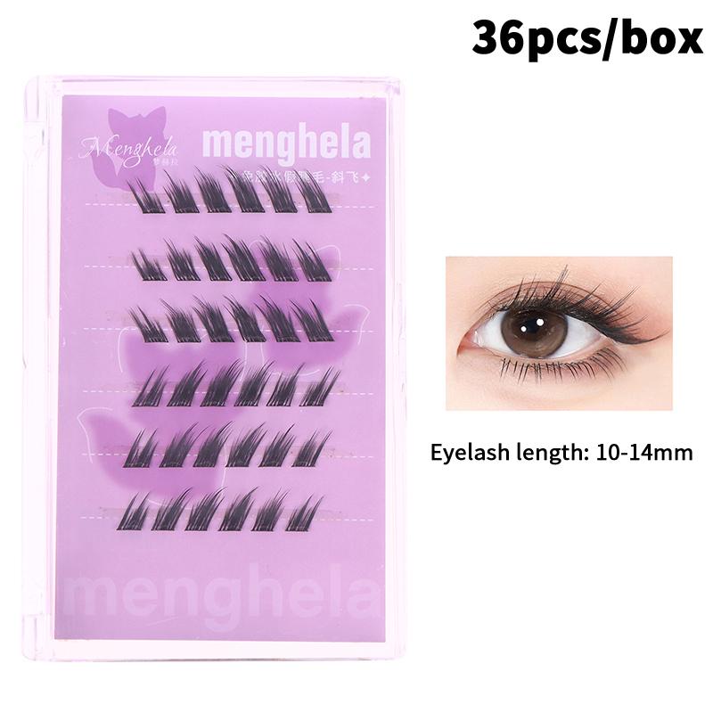 36Pcs/Box Glue-Free False Eyelashes Easy-To-Apply Segmented Clusters For Beginners, Fairy-Like Lashes For Woman