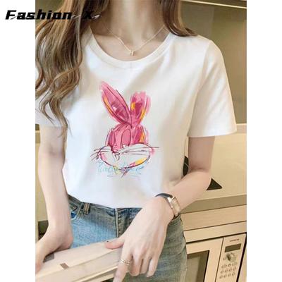 Cotton White Short-sleeved T-shirt Women Summer Loose Breathable
