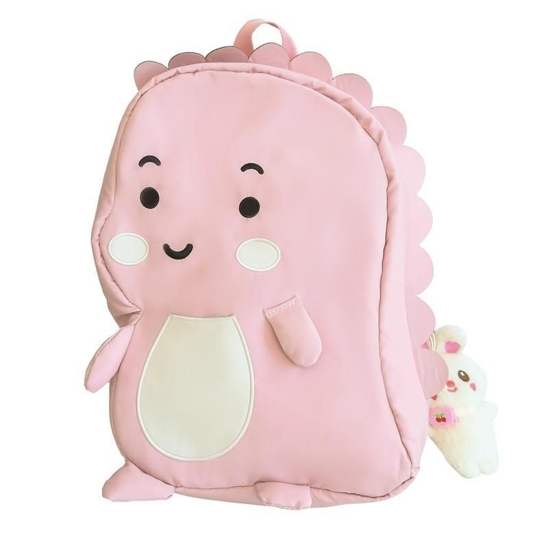 Lovely Girl's Nylon Backpack With Fun Dinosaur Design Spacious And Wear-resistant Fashionable School Bag