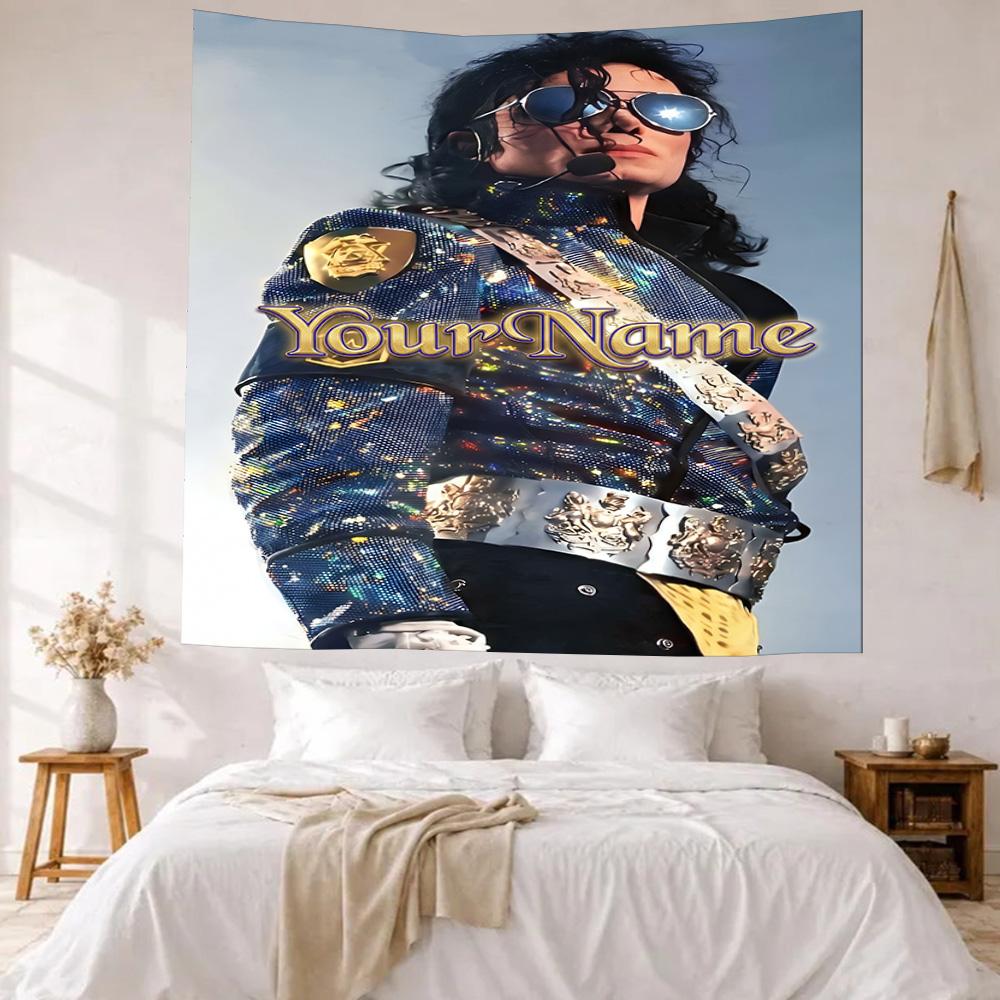 Michael Jackson Custom Your Name Wall Decor Tapestry Art For Pet Memorial Birthdaywedding Party Backdrop Family Gift