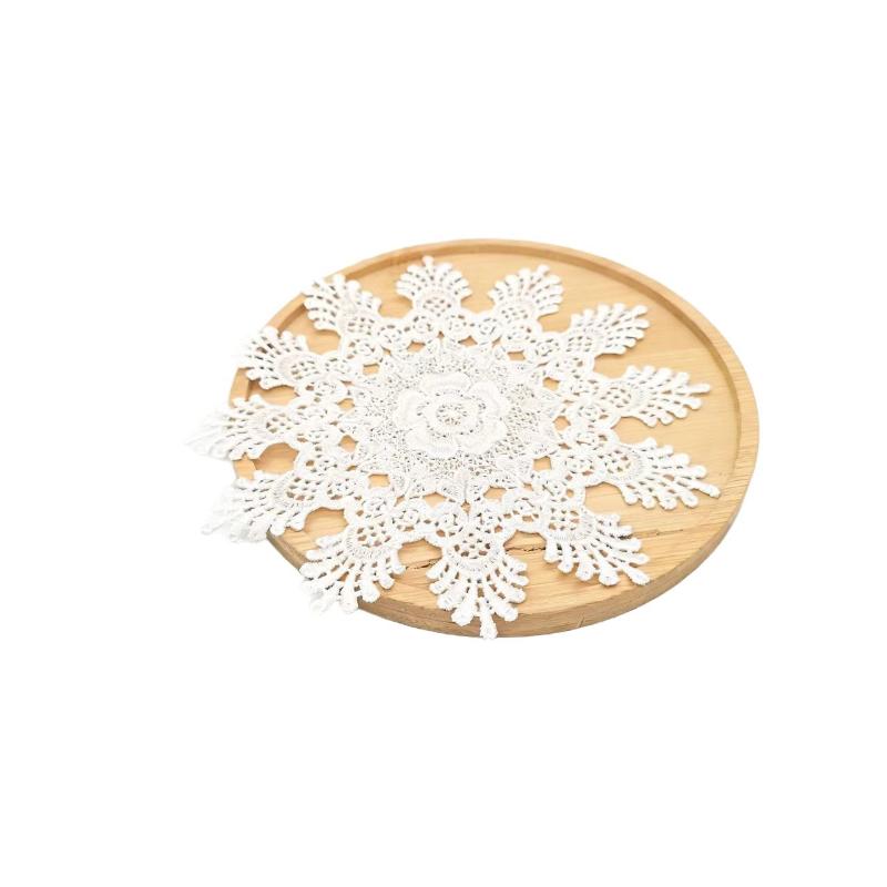 1PcsRetro Hollow Floral Lace Doily Cup Coaster Soft Cotton Crochet Round Table Mat Wedding Bridal Shower Table Centerpiece Decor