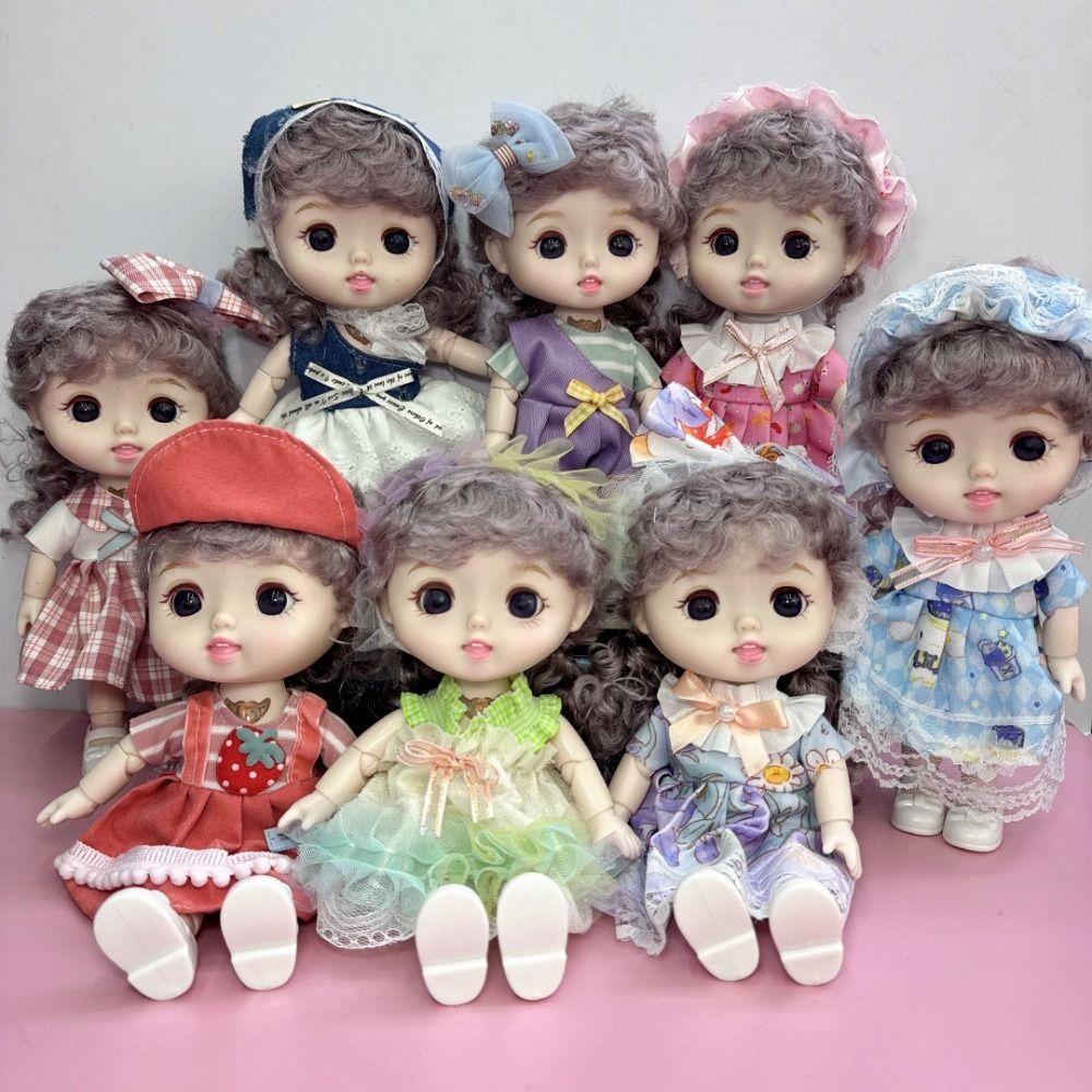 Diy Hair Girls' Doll with Clothes Full Body Girl Dress Up Toys Baby Doll 20cm Dress Doll Babies