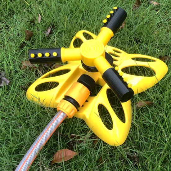 360-Degree Rotation Lawn Sprinkler with 3 Arm Leakproof Large Coverage Area Irrigation System Easy Assembly Automatic Water Sprinkler