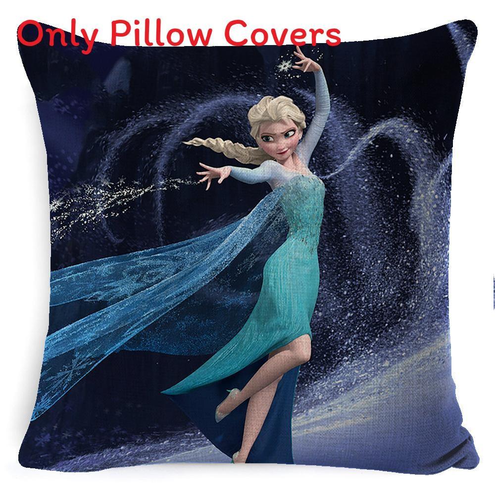 The Frozen Snow Queen Cartoon Cushion Cover Linen Material Cozy Spaces Home