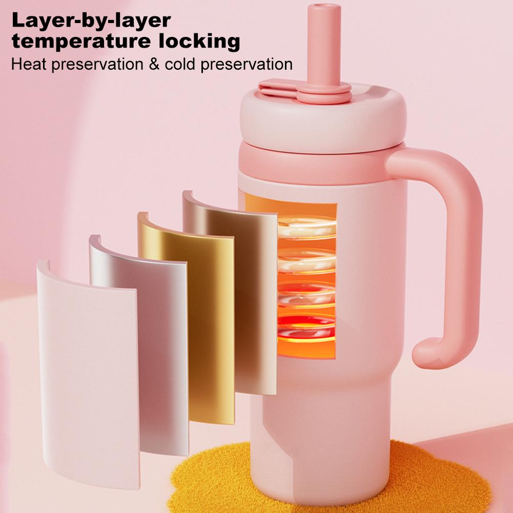 24oz Stainless Steel Whale Fountain Tumbler with Handle Drinking Cup Leak Proof Whale Squirt Water Cup with Straw