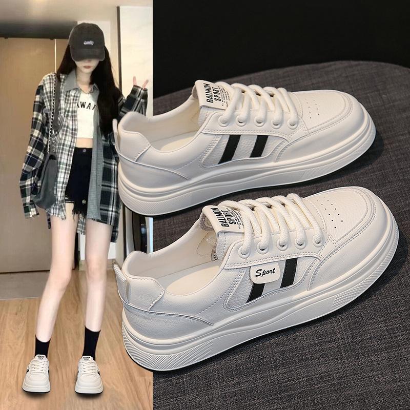 Women's Shoes Leather Little White Shoes Women's New Summer Student Casual Board Shoes Versatile Soft-soled Sports Shoes