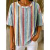Women's T-shirt Tops Graphic Geometric Striped Stylish Classic Short Sleeve Crew Neck Round Tops Casual Summer Spring