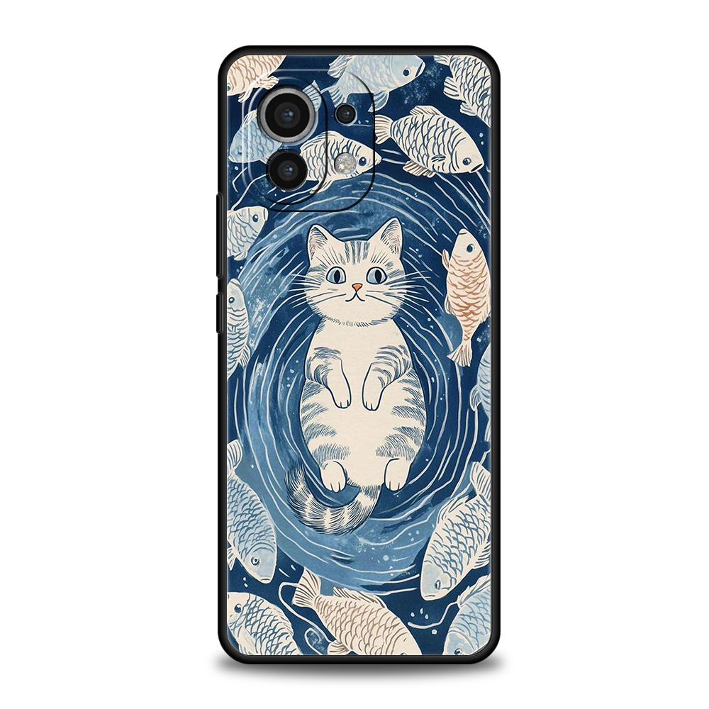 Phone Case Cover for Xiaomi Poco F7 F6 F5 F4 F3 X7 X6 X5 X4 X3 NFC M4 C51 C55 GT Pro 5G Soft TPU Fundas Blue Ocean Fish Capa Bag