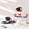 High Looking Bow-shaped Ceramic Mug Home Exquisite Afternoon Tea One Cup One Dish Set for Best Friend Cup