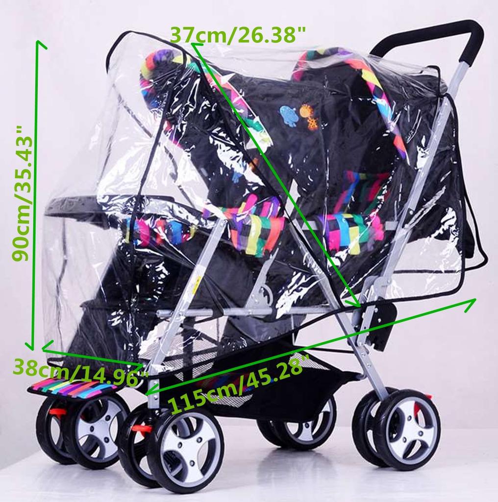 universal double pram rain cover