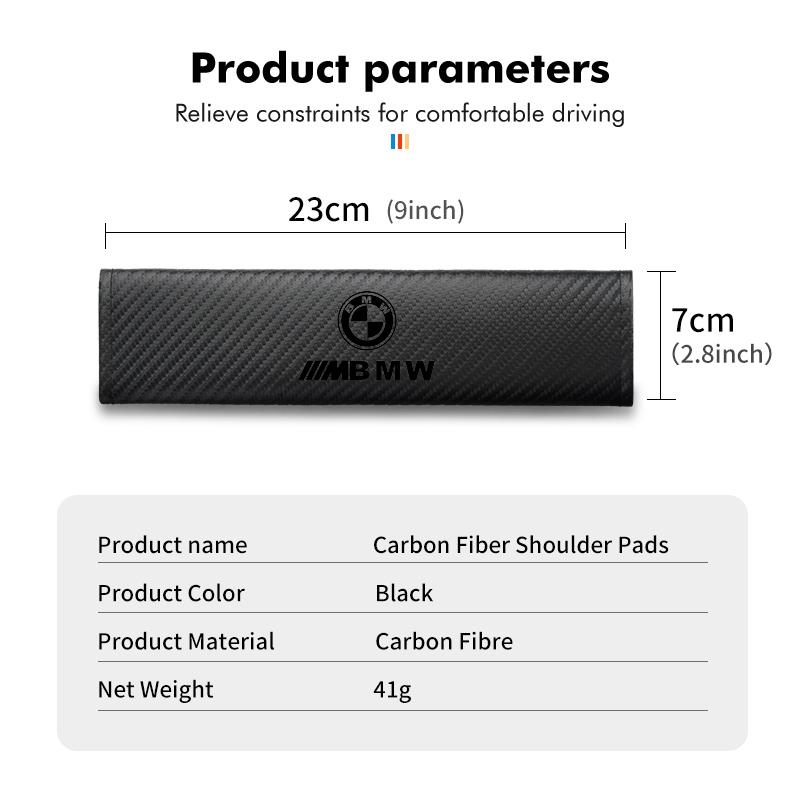 Car Seat Belt Carbon Fibre Shoulder Protection Pad Accessories For BMW E36 E39 E87 E60 E46 E53 E90 F10 F20 F25 F30 X3 X5 DHRJX1