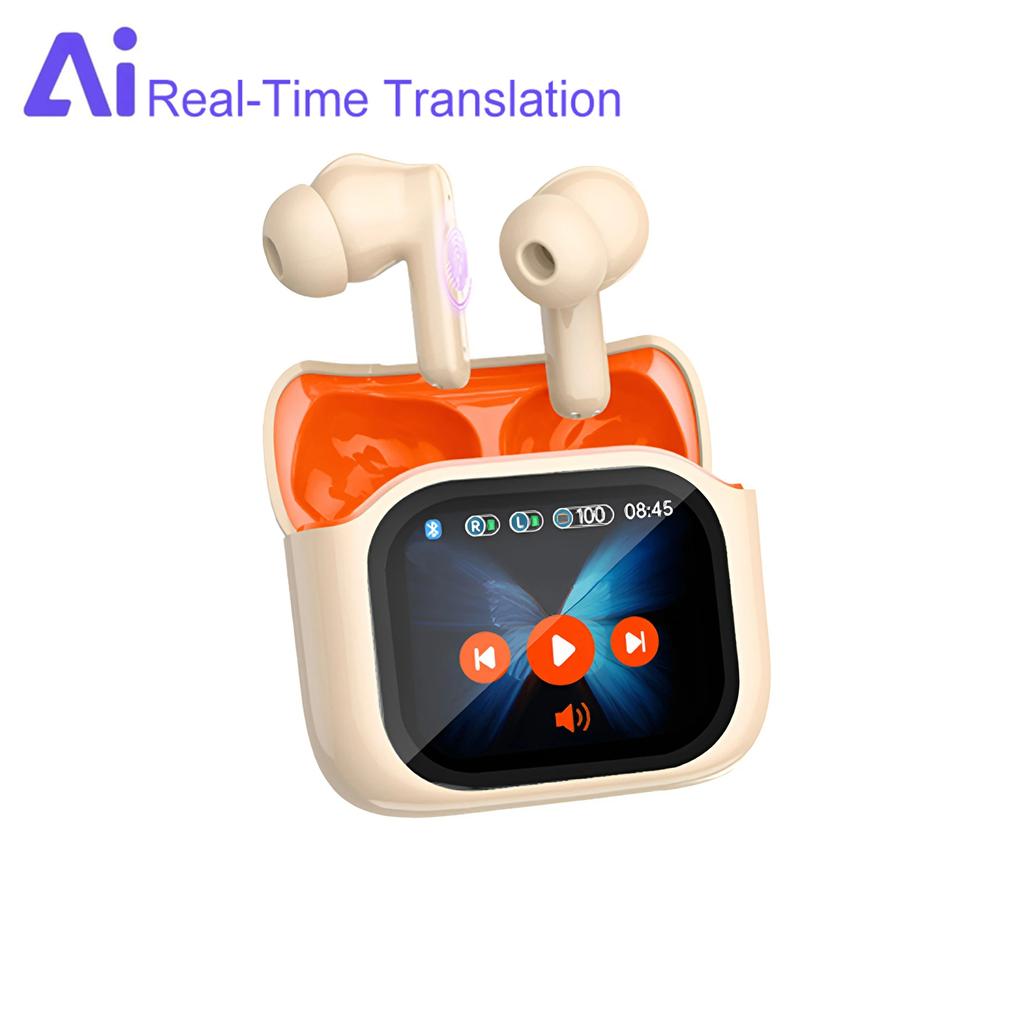 Touch Screen Translator Earbuds Wireless Bluetooth Headphones 144 Languages Translation Have Noise Cancelling Business Headset