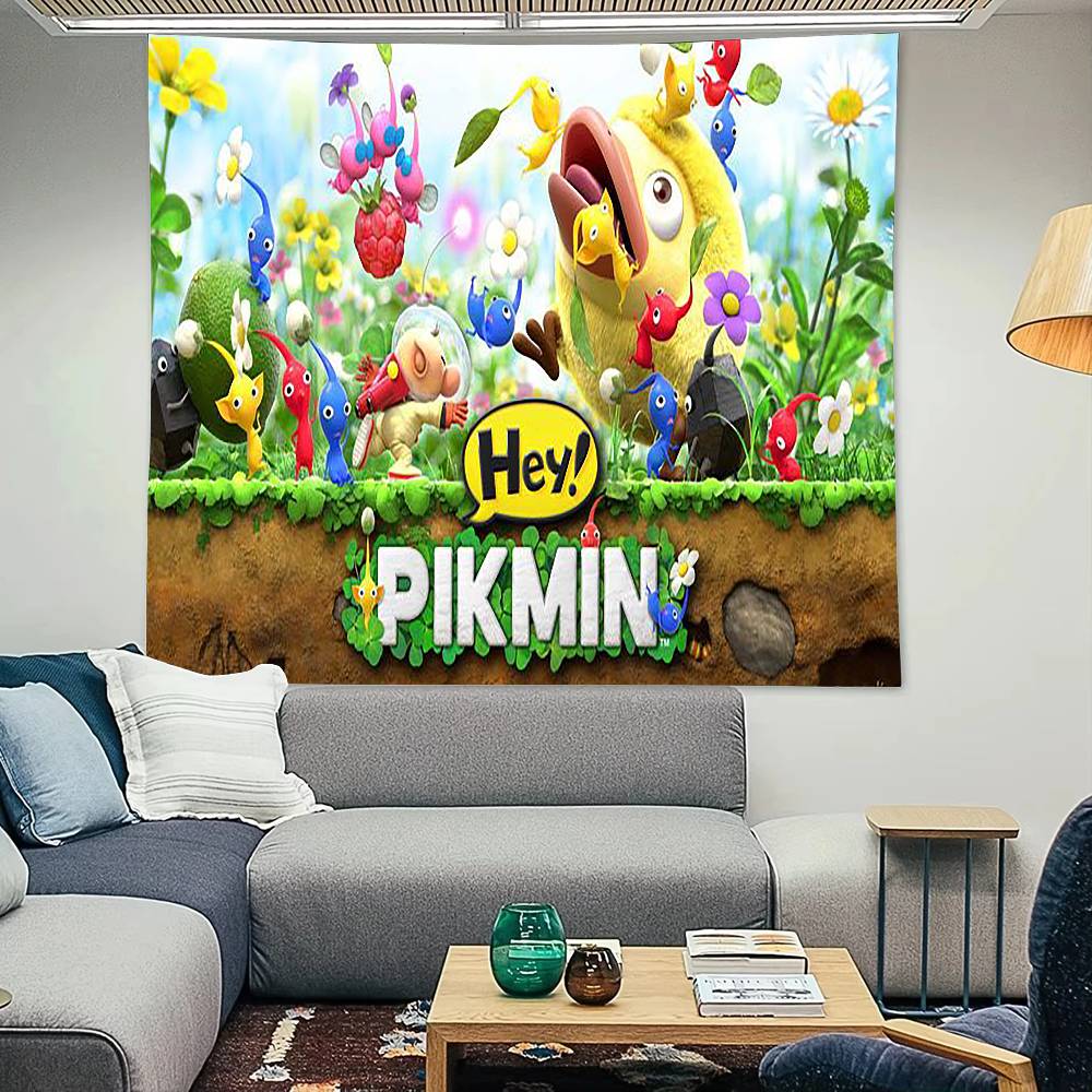 Pikmin 4 Lustiger Wandteppich Dekoration Schlafzimmer Wohnheim Hintergrundtuch Ferienhaus Party Wohnzimmer Clubtuch