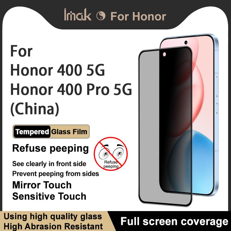 Für Honor 400 Pro 5G China Glas IMAK Privacy Tempered Glass Vollbildabdeckung Folie