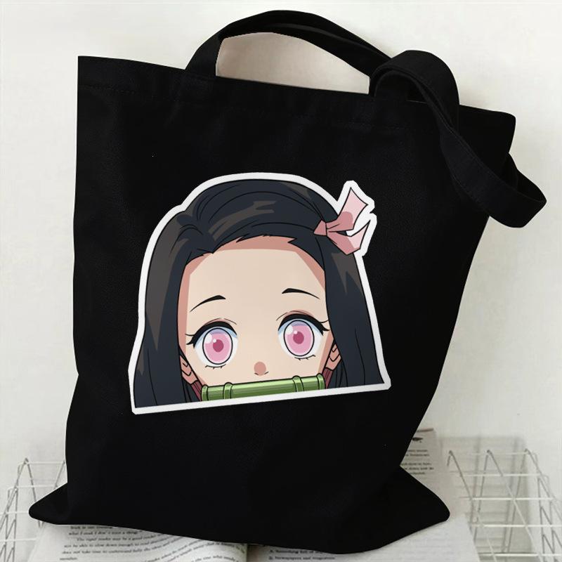 Japan cartoon comics Nezuko Kamado Demon Slayer Print Canvas Bag Stylish Women's Handbag Large Capacity Casual Shoulder Bag 7561 KTB