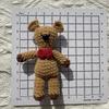 Brown Handmade Crochet Bear Keychain - Cute Amigurumi Animal Bag Charm, Kids Backpack Accessories, Rustic Woodland Gift Decor