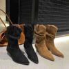 Western Knight Boots Women's Boots Autumn and Winter New Fashion Niche Light Luxury Retro Stacking Boots