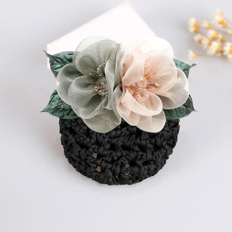 1Pc Flower Hair Clip Women Hair Accessory Durable Silk Gauze Fashion Hair Net Mesh Hairband