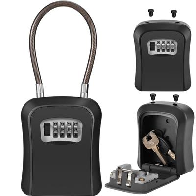 Key Key Storage Box with Dial Japanese Instruction Manual 26cm Wire Length Wire Box, Lock, Anti-Theft, Included, (Black, Type)