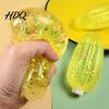 Stress Relief Toy Glitter Corn Squeeze Slow-Rising TPR Fidget for Sensory Realistic Vegetable-Shaped Decompression Gadget Kids Adults Aurora