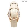 Clefer Serdica Analog Watch, White Dial, PU Leather Strap, Japanese Movement, SD-AL336-BEP, Women's, Beige