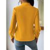 GMXIA Spring and Winter Long Sleeve Shirt Design Sense V-neck Solid Color Loose Top Autumn Shirt