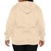Plus Size Women Casual Hooded Jacket Long Sleeve Zipper Solid Color Fashion Outerwear