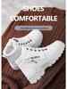 Women's Korean Style Lace-Up Mid-Calf Thick-Soled Winter Boots