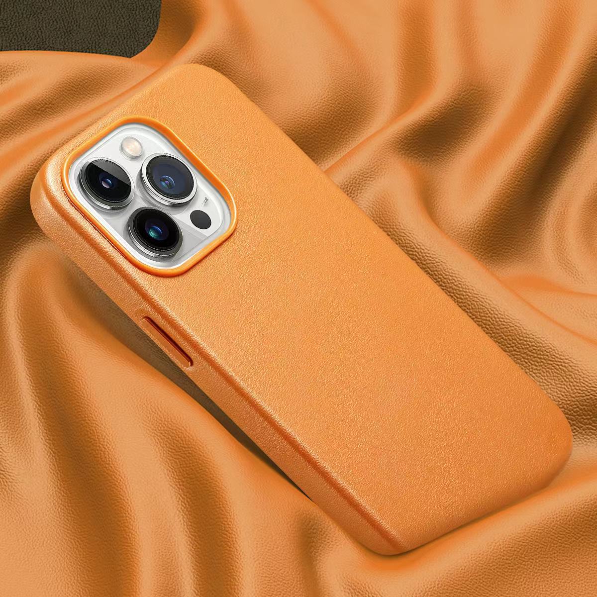 

Leather Magnetic Phone Case for MagSafe iPhone 12 13 14 15 16 17 Air Plus Pro Max, Shockproof Protective Cover Full Protection Phone Accessories iPhone 12 Pro Max