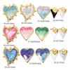 1pc Heart Enamel Charms 304 Stainless Steel Valentine's Day Pendants Gold Plated Multicolor Necklace Pendant Jewelry Making