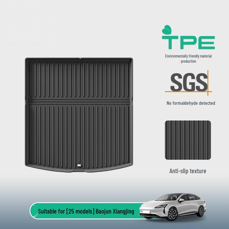 Eco-friendly TPE Trunk Mat for 25 Baojun Xiangjing Cars - Anti-dirty Tail Box Mat