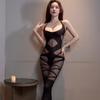 Crotchless Fishnet Bodysuit: Black, Transparent, Tempting Bedroom Wear