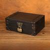 Vintage Chinese Style Wooden Square Storage Box With Lock For Desk Organizer
