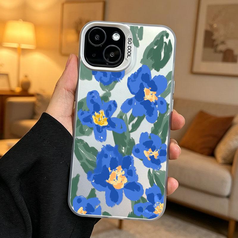 Fashion Colored Flower Laser Phone Case For iPhone 17 16 Pro Max 15 14 Pro Max Plus 13 Mini 12 11 Pro Max Shockproof Cute Covers