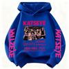 2026 Graphic Print Kids Long Sleeve Sweatshirt NEW Girls Hoodie Katseye Kpop Group Pocket Loose Casual Children Light Blue Top