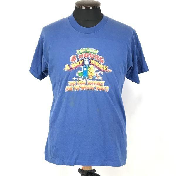 USED/80s 90s Vintage Made In USA 5050 Short Sleeve Printed T Shirt Men L Blue