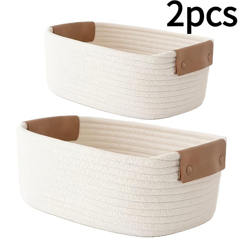 1/2pcs Versatile Open Storage Box with a Leather Handle,Suitable for Use in Children's Room,Gift Baskets,Tabletop Storage Basket