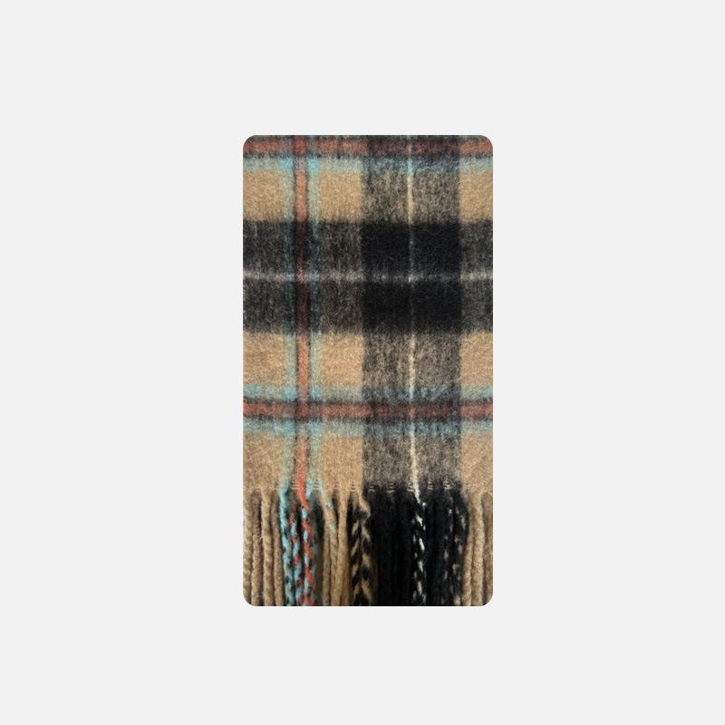 

Wool Tassel Classic Plaid Scarf Women s Autumn and Winter Warm Atmosphere Scarf 230*30cm