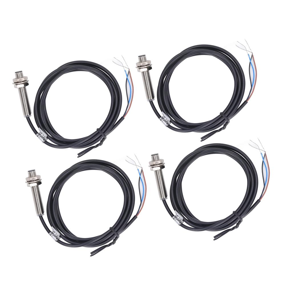 4 Set Proximity Switch 8mm Dia Inductive Proximity Sensor Switch PNP DC 3 Wire NC Contact 6‑36VDC 1mm Measure Range
