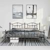 Metal Bed Frame with Headboard and Footboard Black 193 X 203 Cm