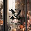 Halloween Fledermaus Prinzessin Glasaufkleber, Gruseliger Fledermaus Statischer Fensteraufkleber, Wasserdichte Fensterdeko Aufkleber für Zuhause Feiertagsparty