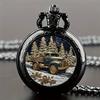 Retro Golden And Silvery Double Dragon Quartz Pocket Watch