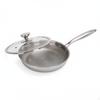 Stainless Steel Frying Pan Metal Utensil Uncoated ScratchResistant Hammered Skillet for