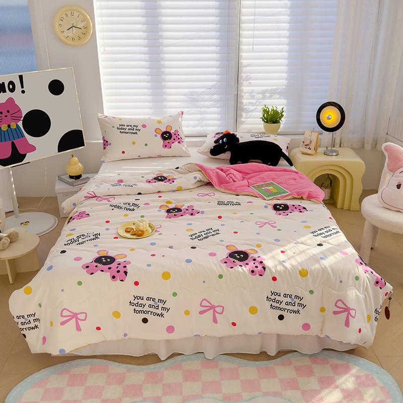 Cartoon Summer Thin Quilt, Wypełniacz z włókna sojowego, Lekki wygodny koc do domu, sypialnia, Pościel, Możliwość prania w pralce