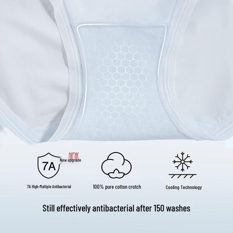 Ubras Women's 7A Antibacterial Ice Silk Underwear 3-Pack